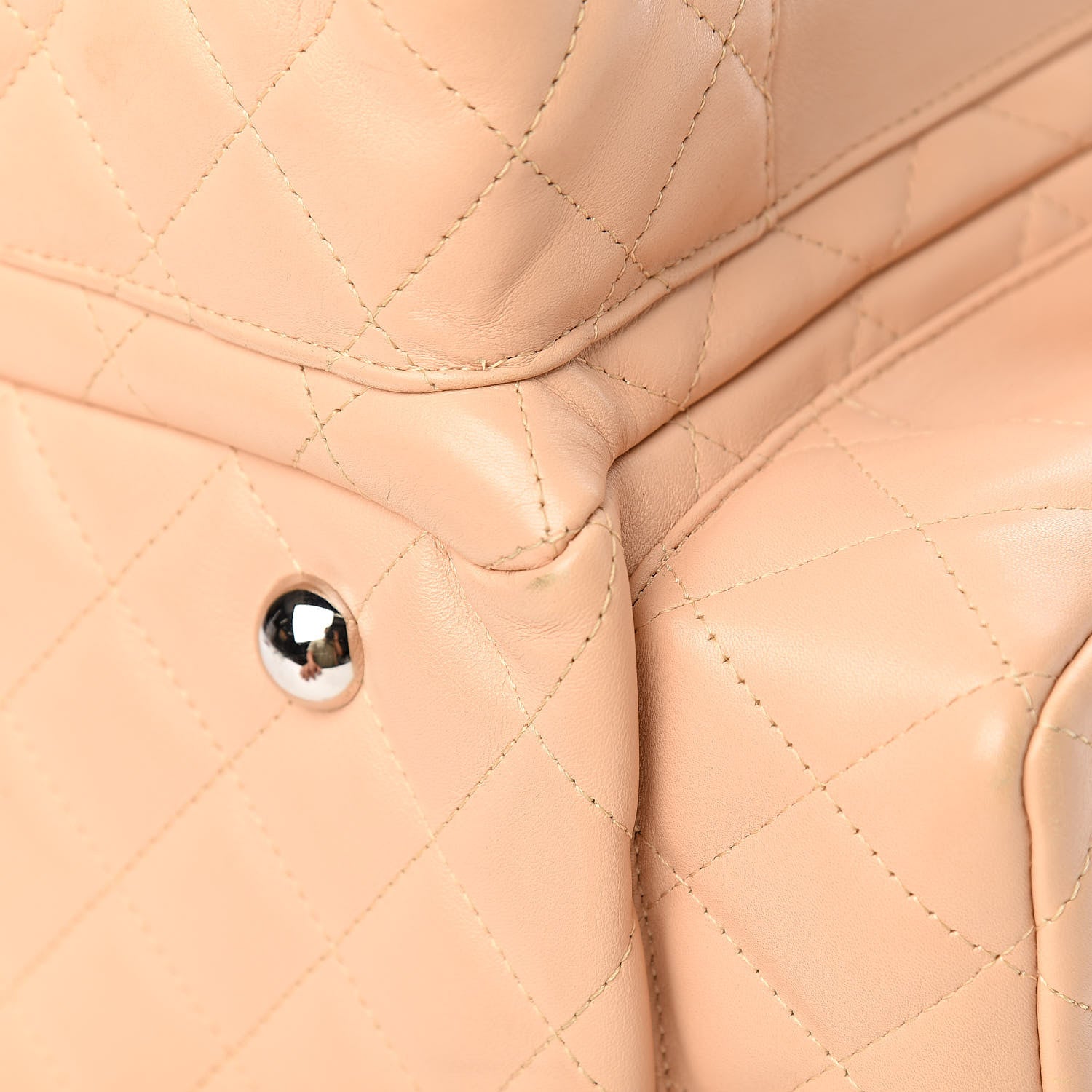Chanel Calfskin Quilted Large Cambon Multipocket Reporter Beige Black 10 of 13