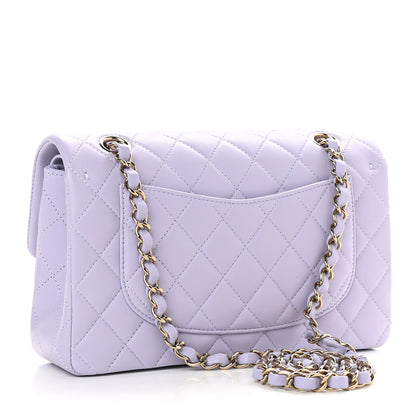 Chanel Lambskin Quilted Small Double Flap Light Purple 2 of 8