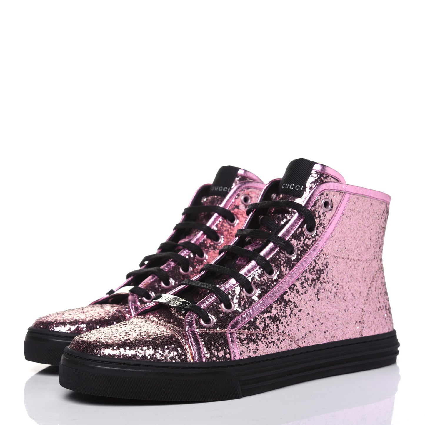 Glitter Galactica Nappa High Top Sneakers 39.5 Soft Pink Rosa