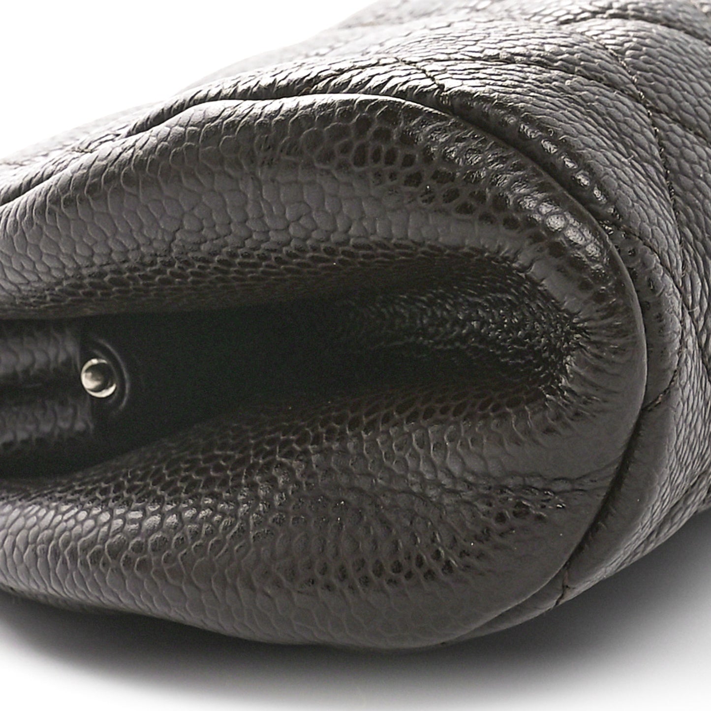 Caviar Quilted Timeless Clutch Dark Brown