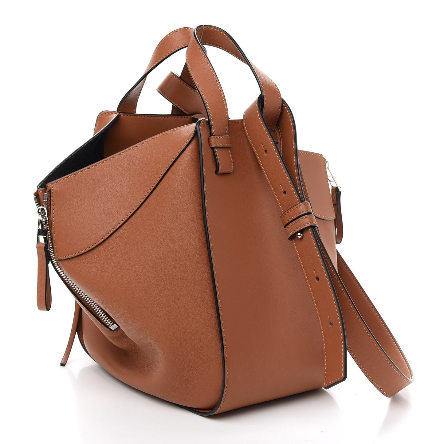 Calfskin Small Hammock Shoulder Bag Tan