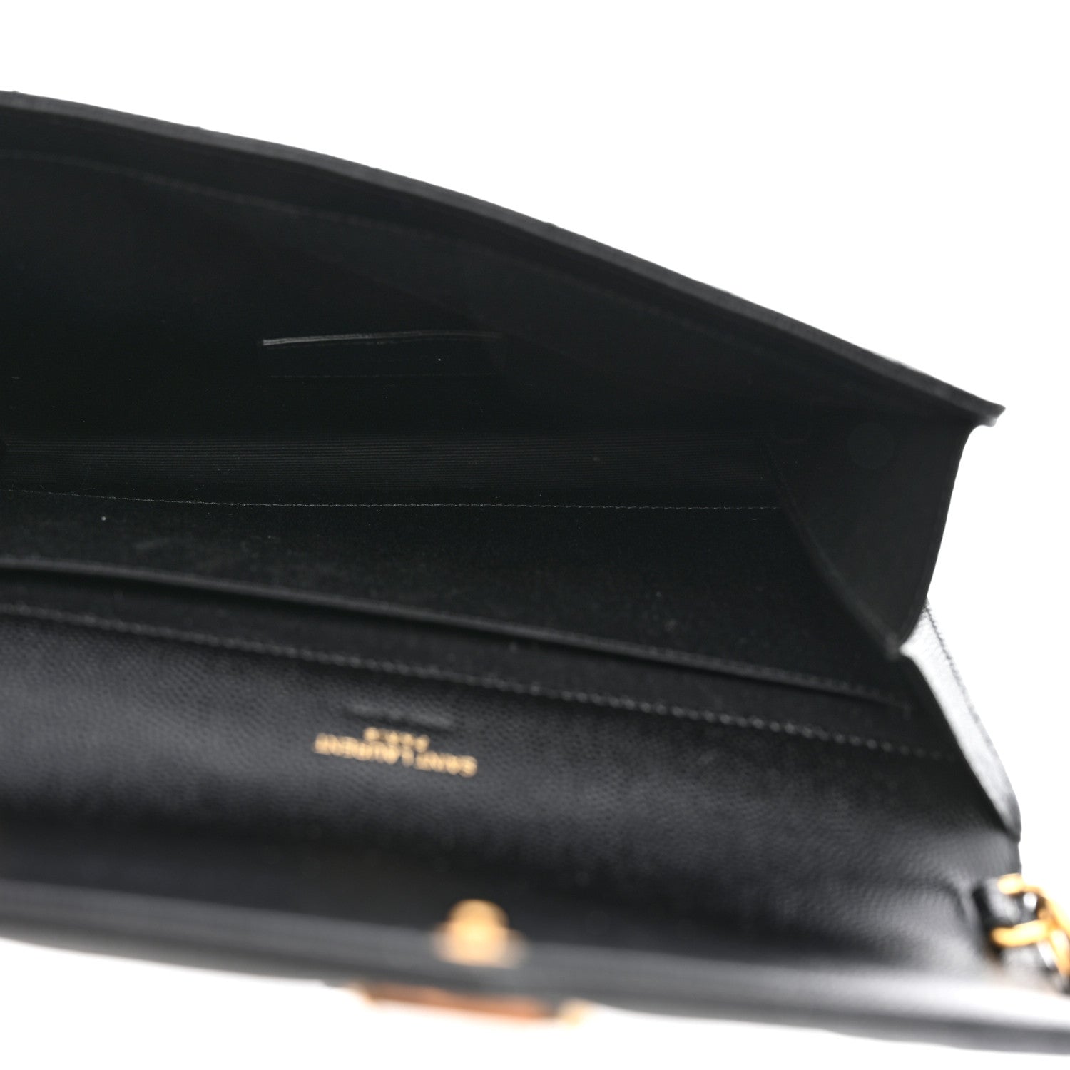 Saint Laurent Grain De Poudre Textured Mixed Matelasse Triquilt Monogram Clutch Black 5 of 8