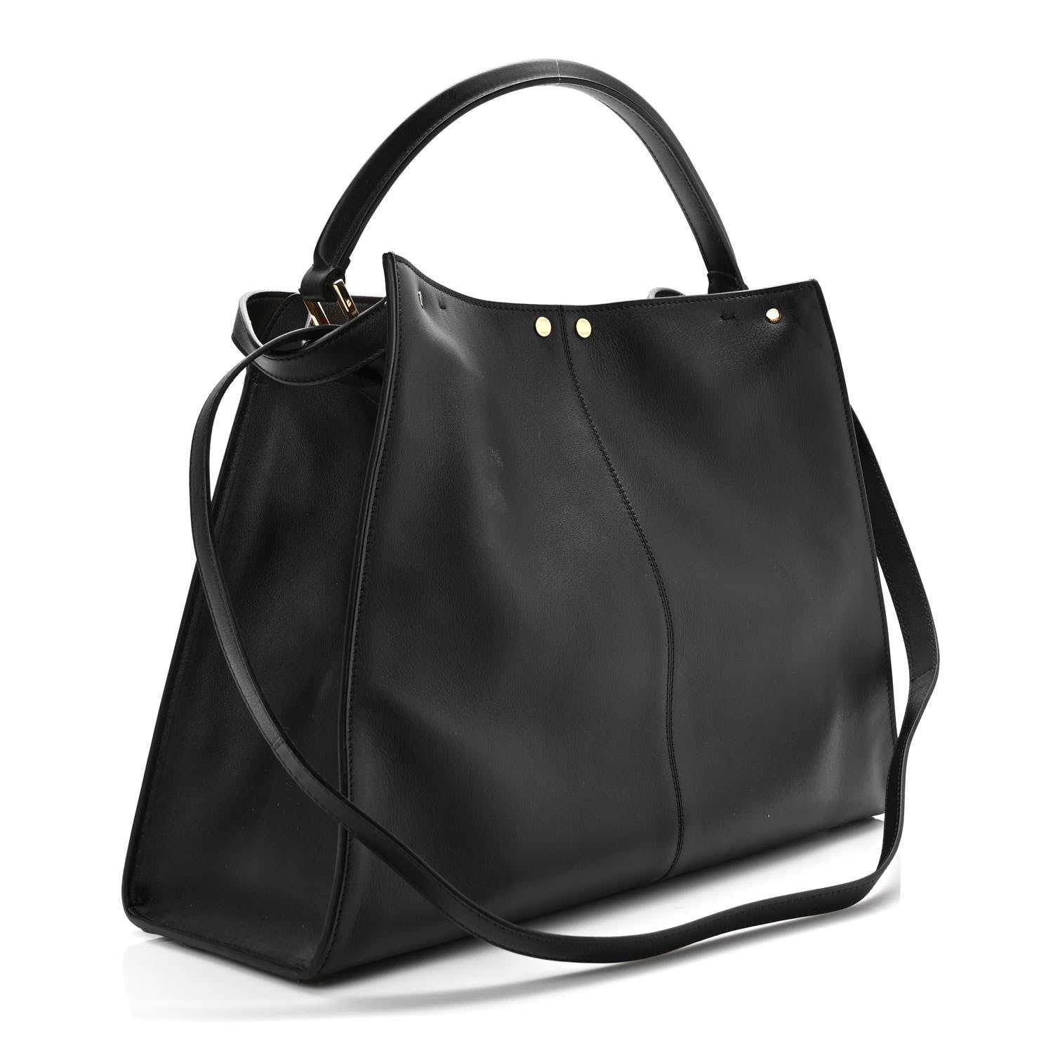 Fendi Vitello Seta Century Large Peekaboo X-Lite Black Fragola 2 of 7