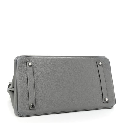 Hermes Togo Bi-Color Birkin 35 Gris Mouette Bleu Agate 3 of 14