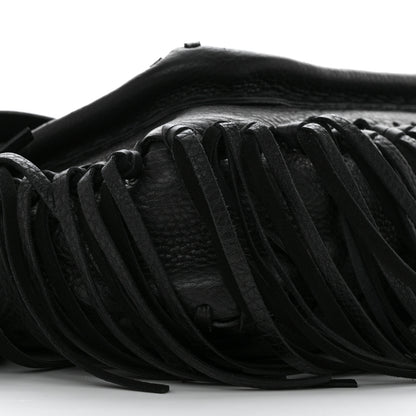Valentino Garavani Grained Calfskin C Rockee Scarab Fringe Shoulder Bag Black 9 of 10
