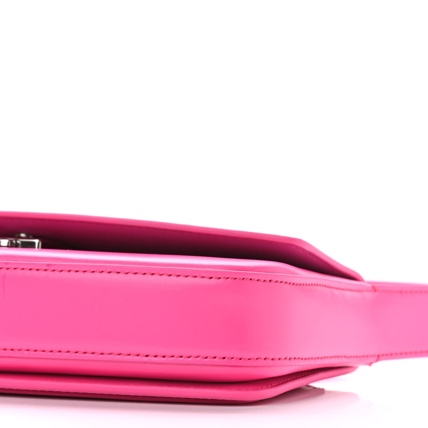 Shiny Box Calfskin Ghost Sling Bag Fuchsia