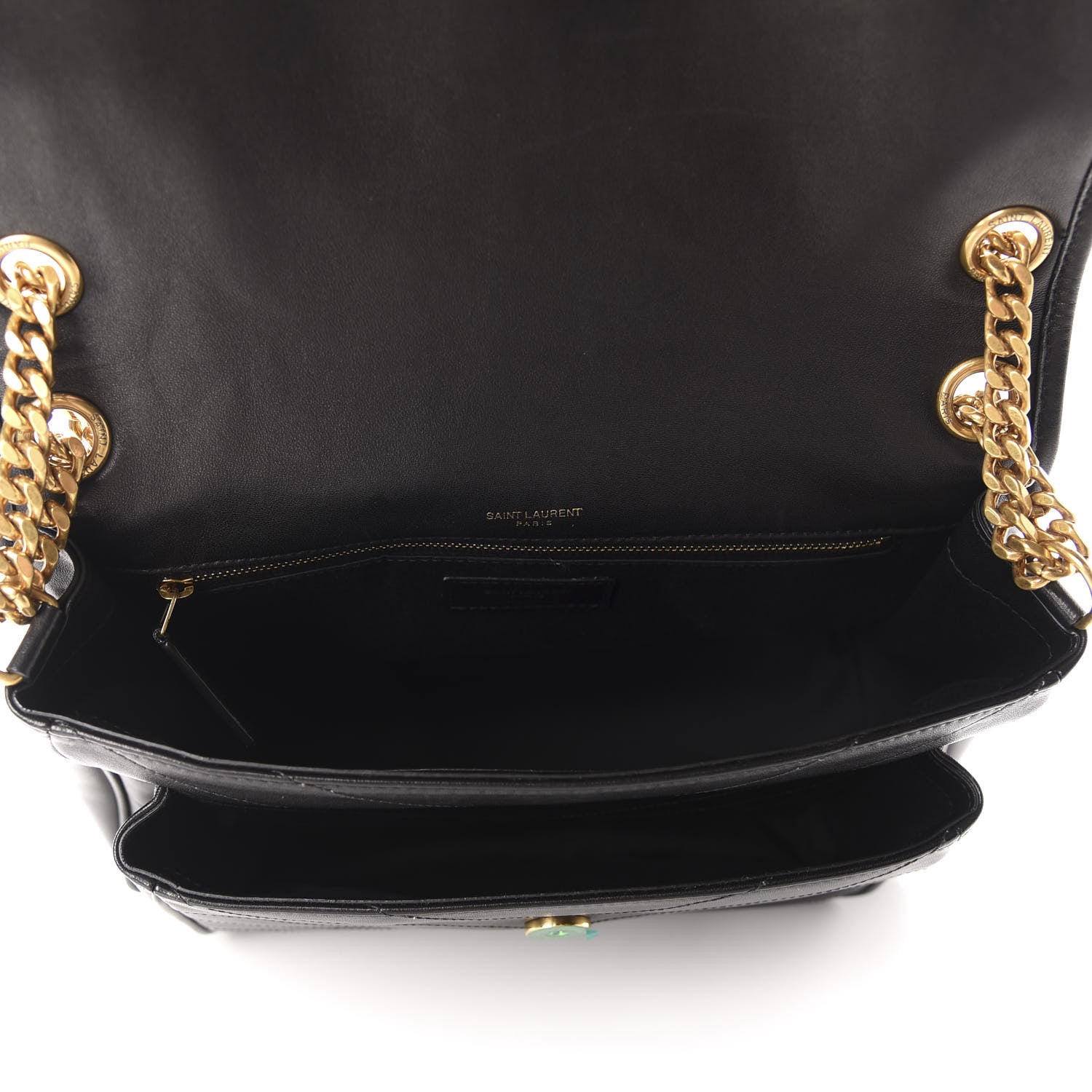 Saint Laurent Lambskin Matelasse Monogram Medium Niki Chain Satchel Black 5 of 12