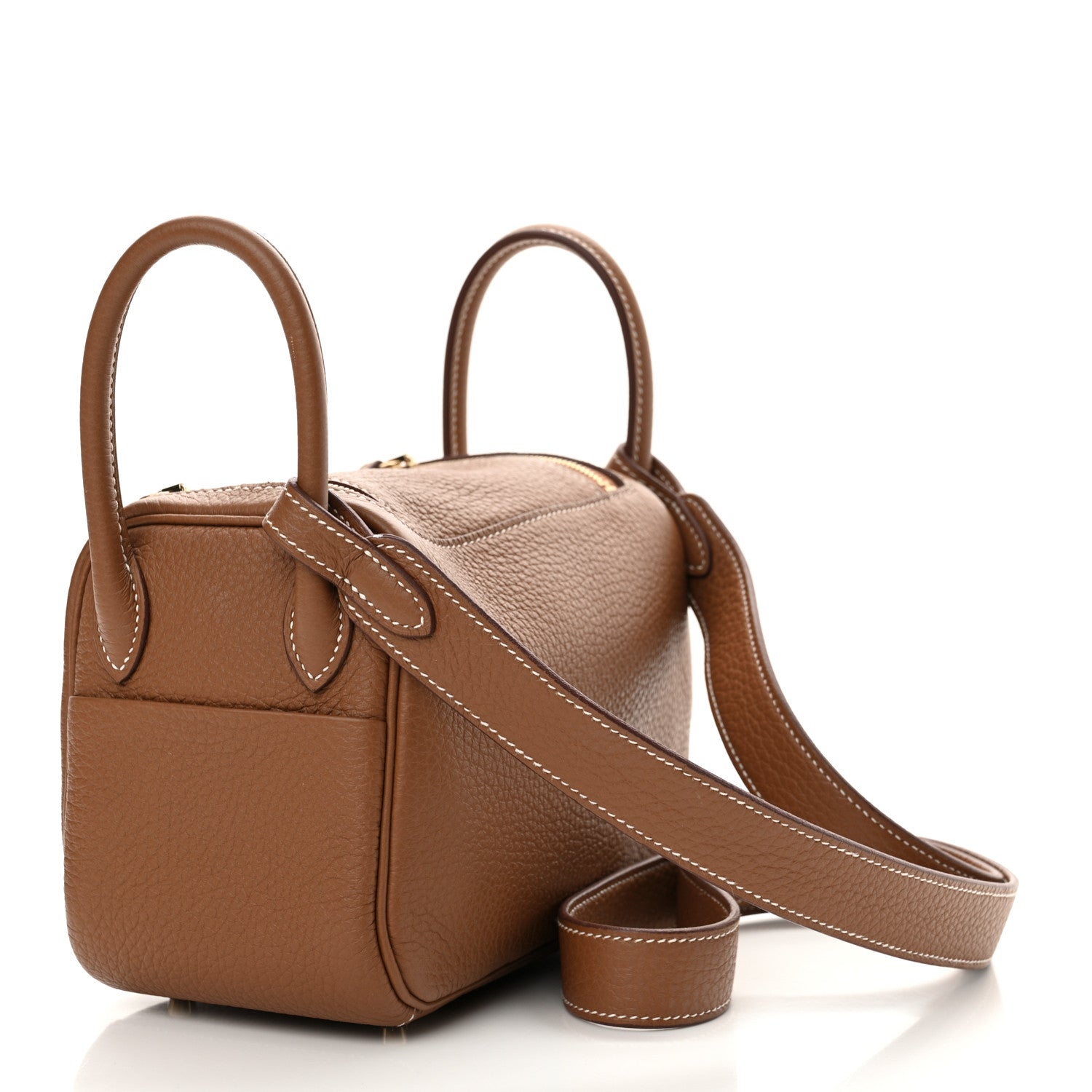 Hermes Taurillon Clemence Mini Lindy 20 Gold 3 of 11