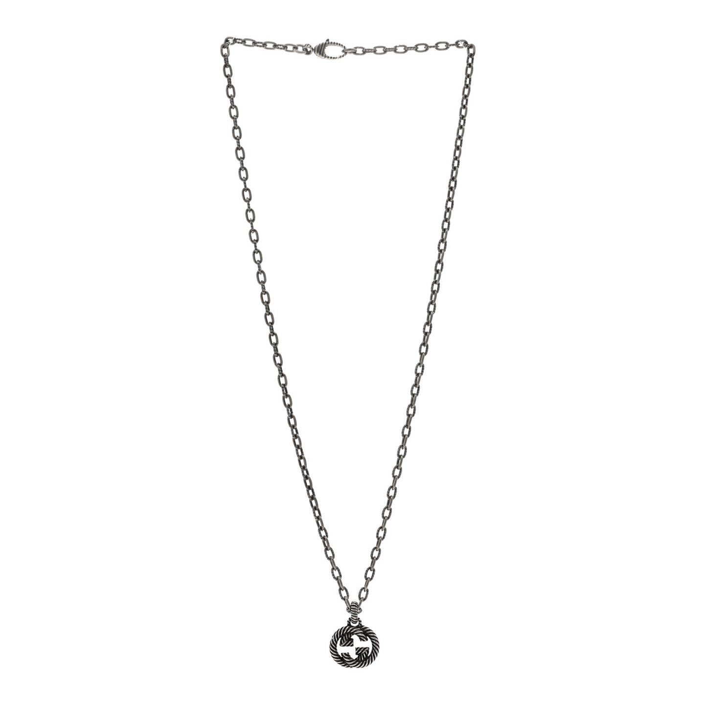 Sterling Silver Small Interlocking G Pendant Necklace