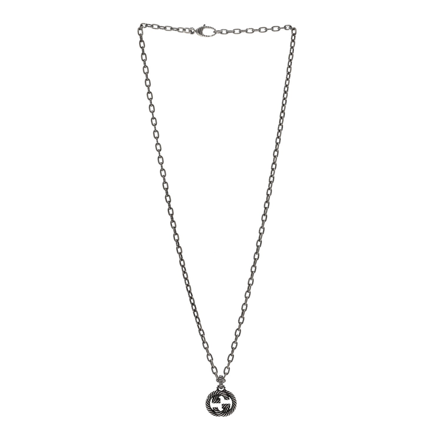 Gucci Sterling Silver Small Interlocking G Pendant Necklace 3 of 4