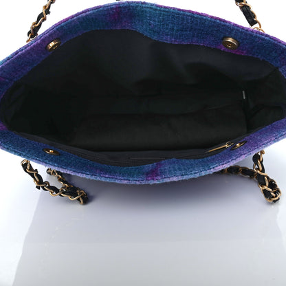 Chanel Wool Tweed CC Tote Purple Black Blue 4 of 4