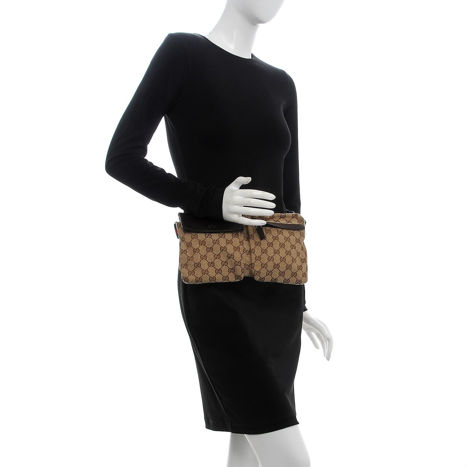 Gucci Monogram Web Belt Bag Dark Brown 2 of 9