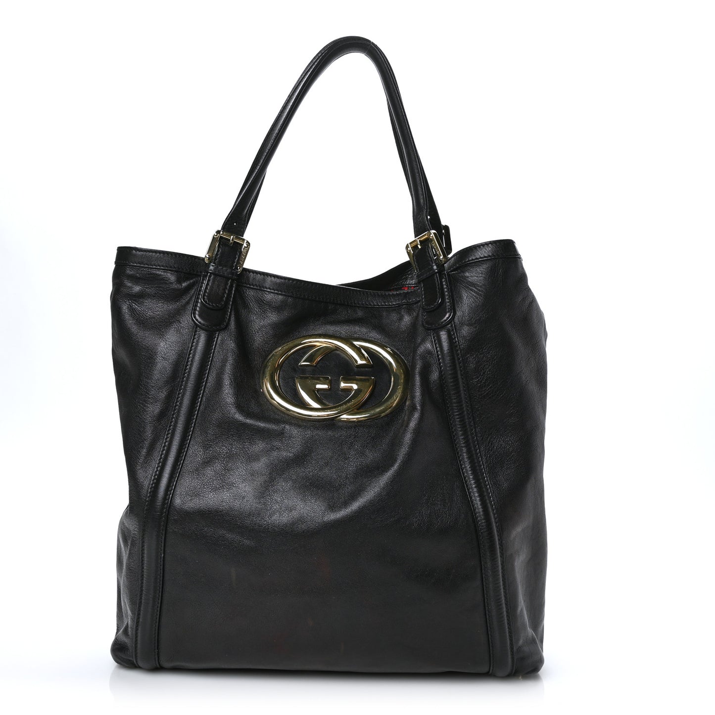 Calfskin Large Britt Shoulder Bag Black
