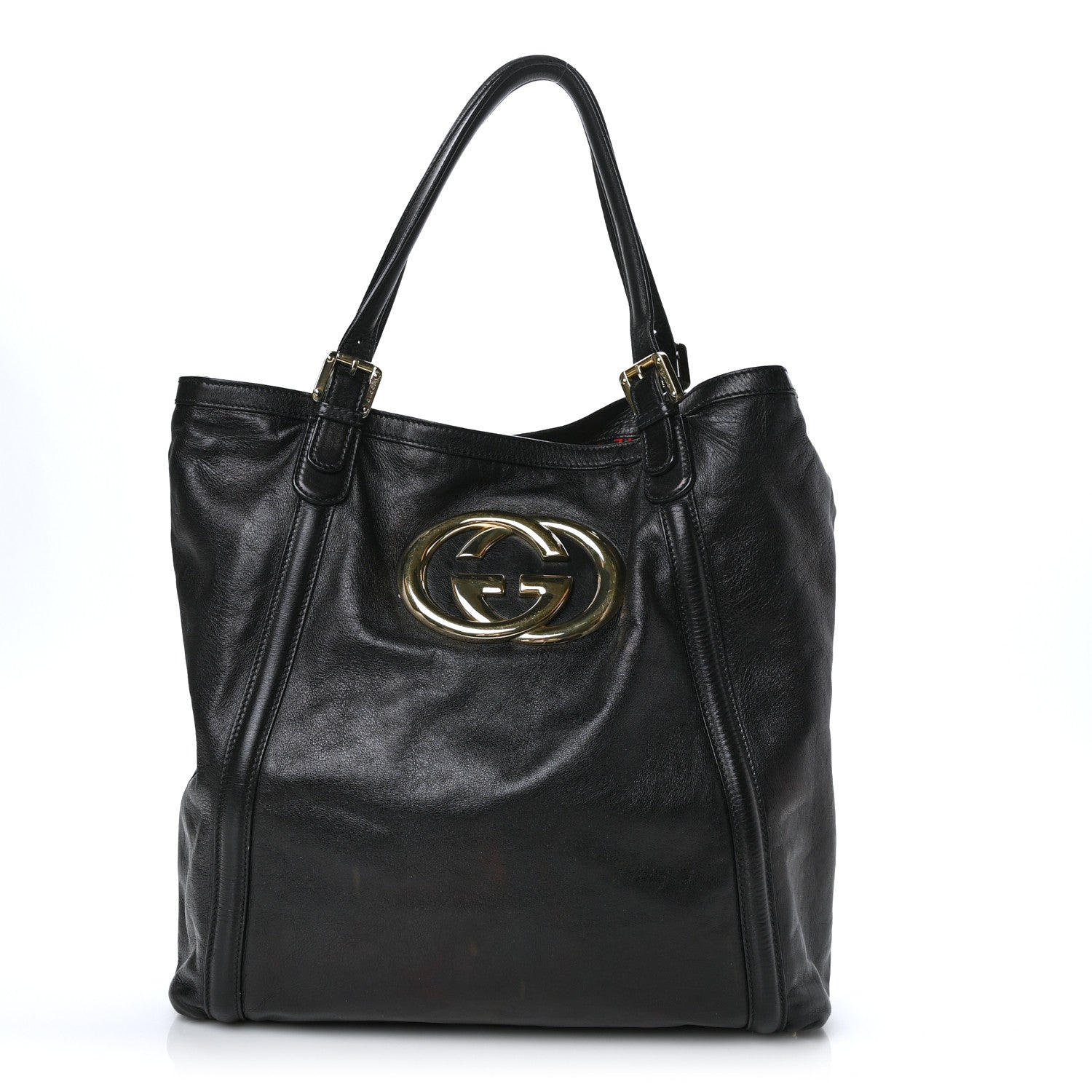 Gucci Calfskin Large Britt Shoulder Bag Black 1 of 9