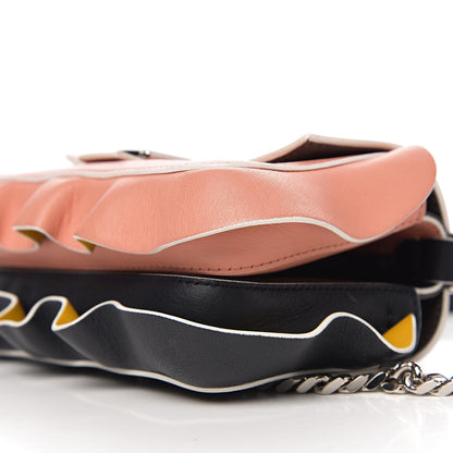 Fendi Vitello Dolce Waves Tri-Color Micro Double Baguette Blue Notte Chantilly 10 of 11