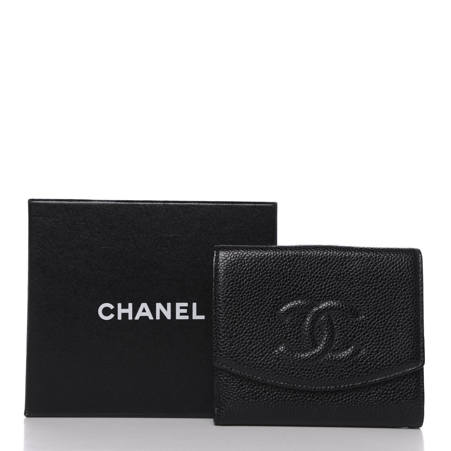 Caviar Timeless CC Compact French Wallet Black