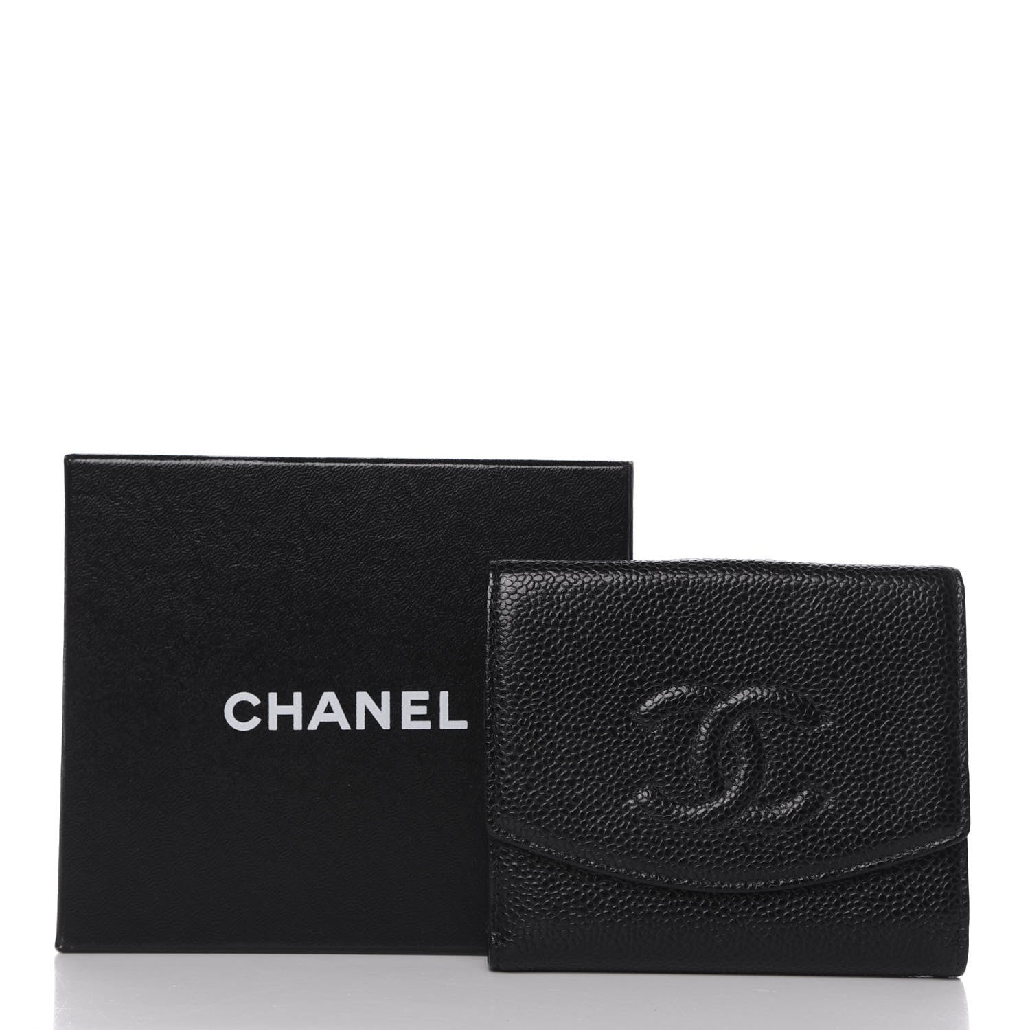 Chanel Caviar Timeless CC Compact French Wallet Black 9 of 9
