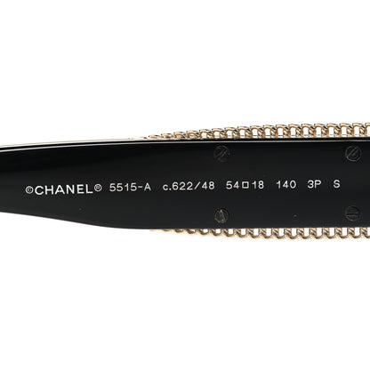 Chanel Acetate Oval Sunglasses 5515-A Black 5 of 7