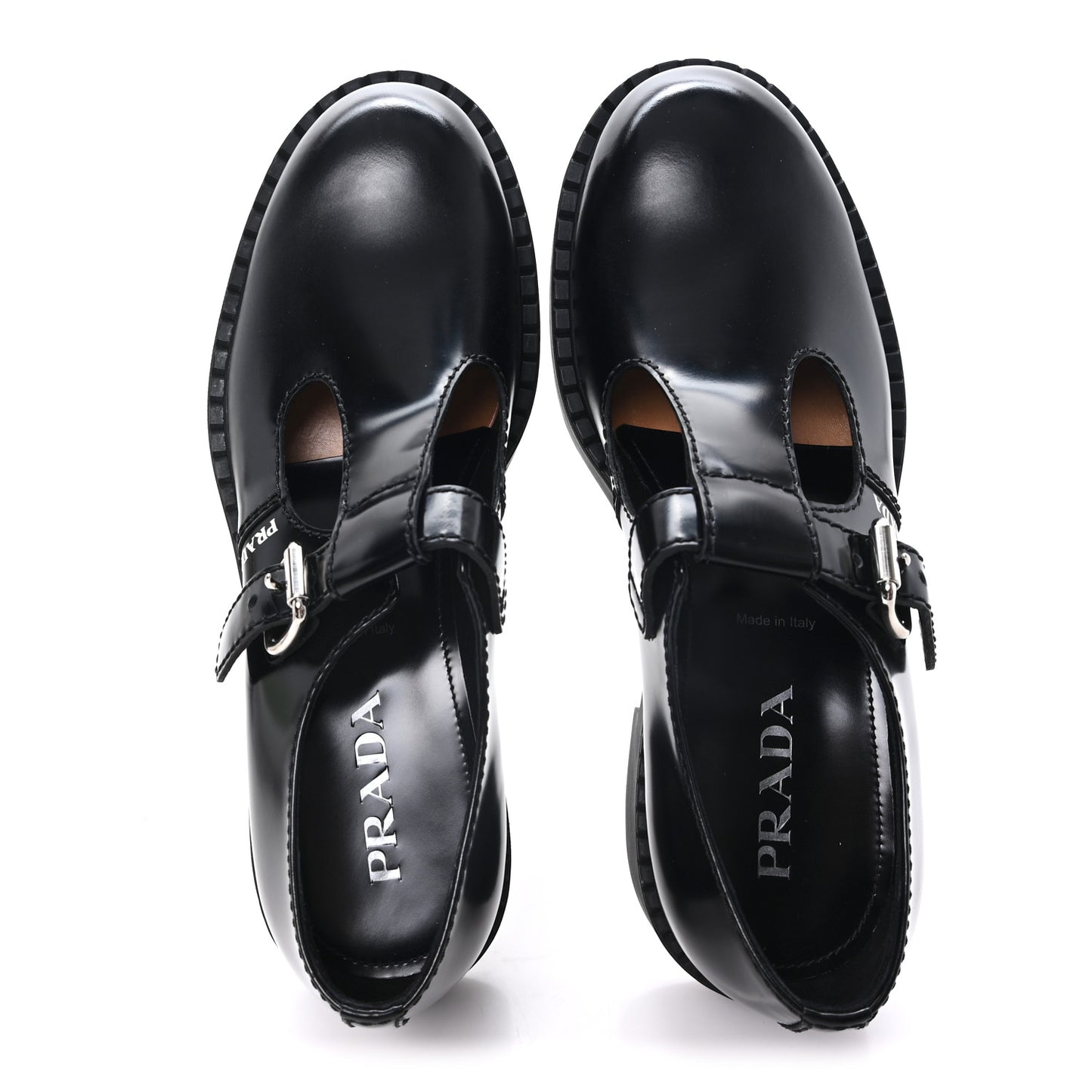 Spazzolato Mens Mary Jane T Strap 40mm Loafers 9 Black