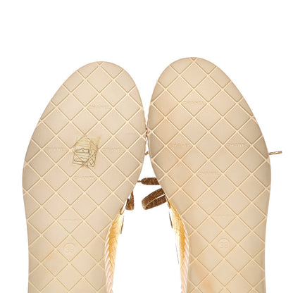 Chanel Lame Lace Up Creeper Sneakers 38 Gold 7 of 12