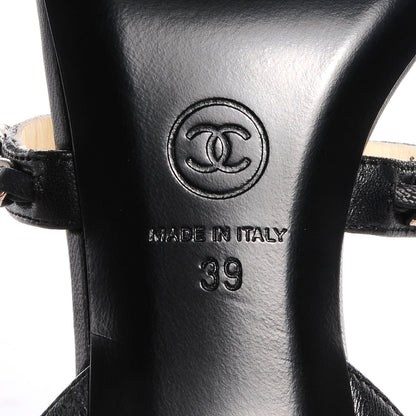 Chanel Lambskin Gladiator Chain Sandals 39 Black 6 of 7
