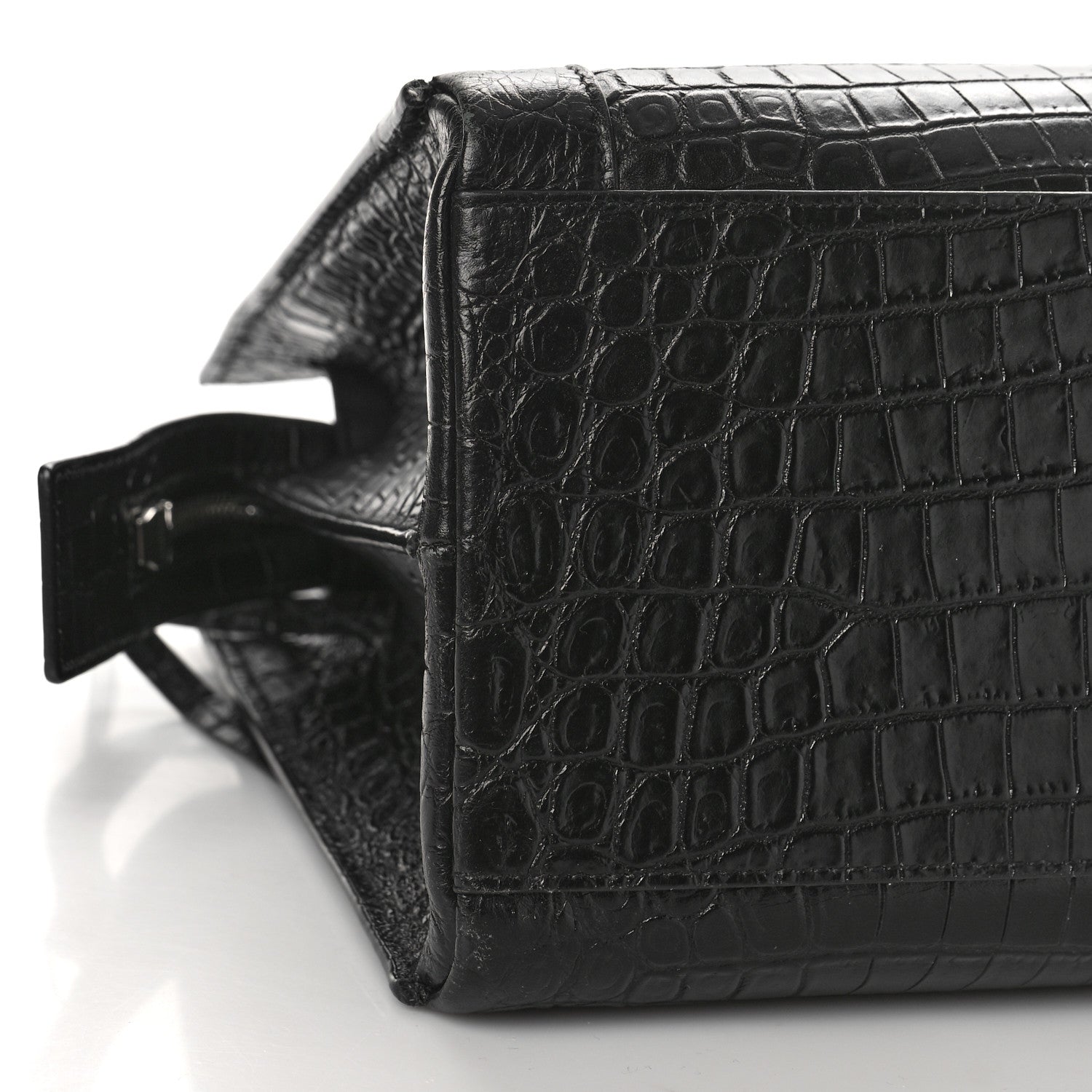 Saint Laurent Crocodile Embossed Small East Side Tote Black 7 of 9