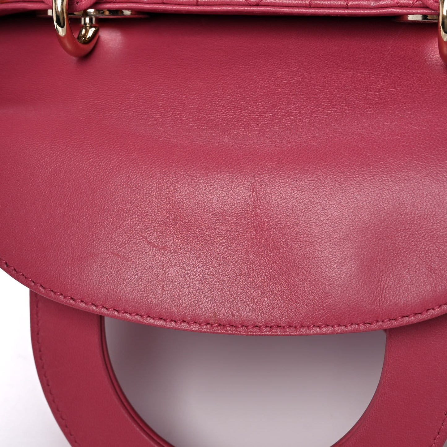 Lambskin Cannage Small Lady Dior Fraise