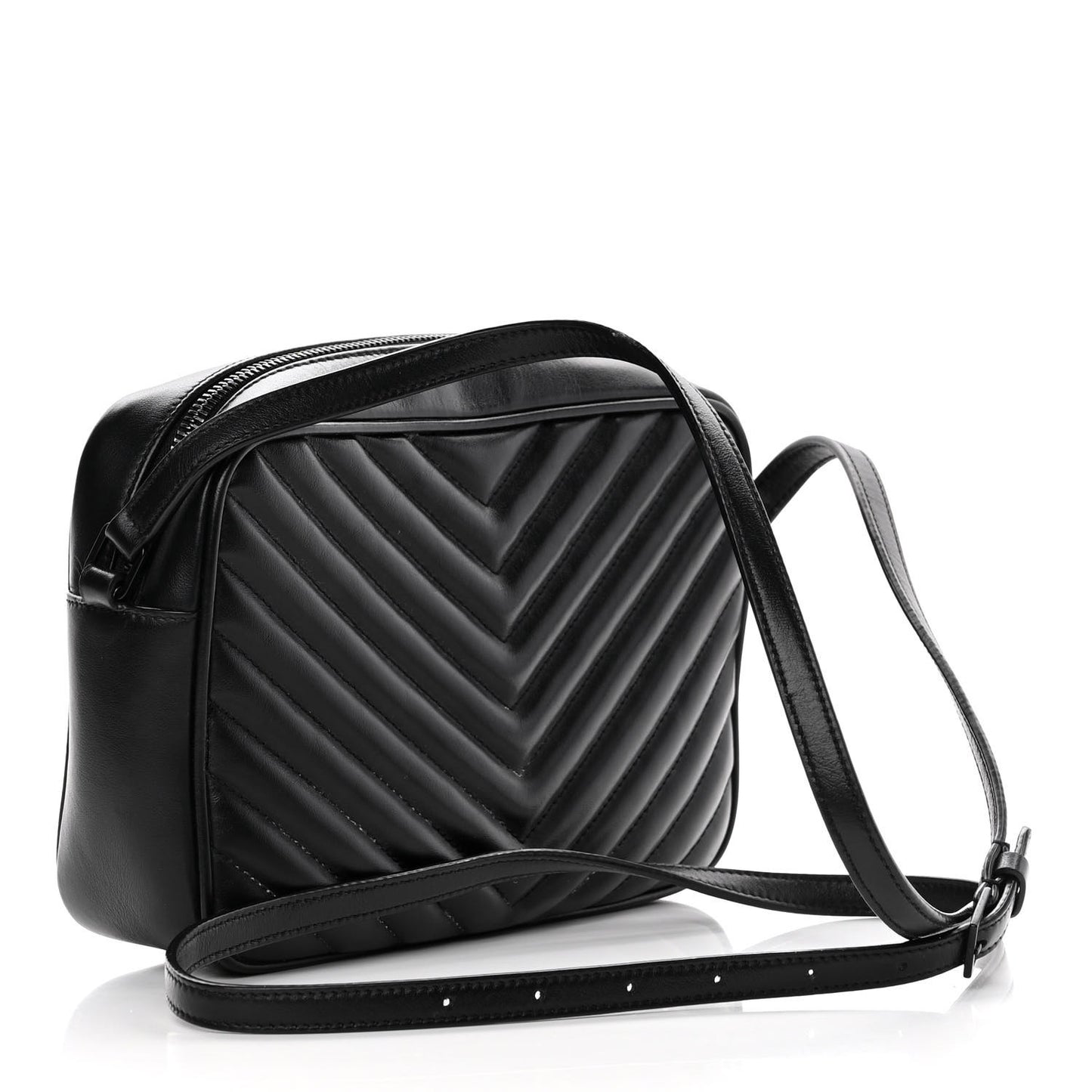 Calfskin Matelasse Monogram Lou Camera Bag Black