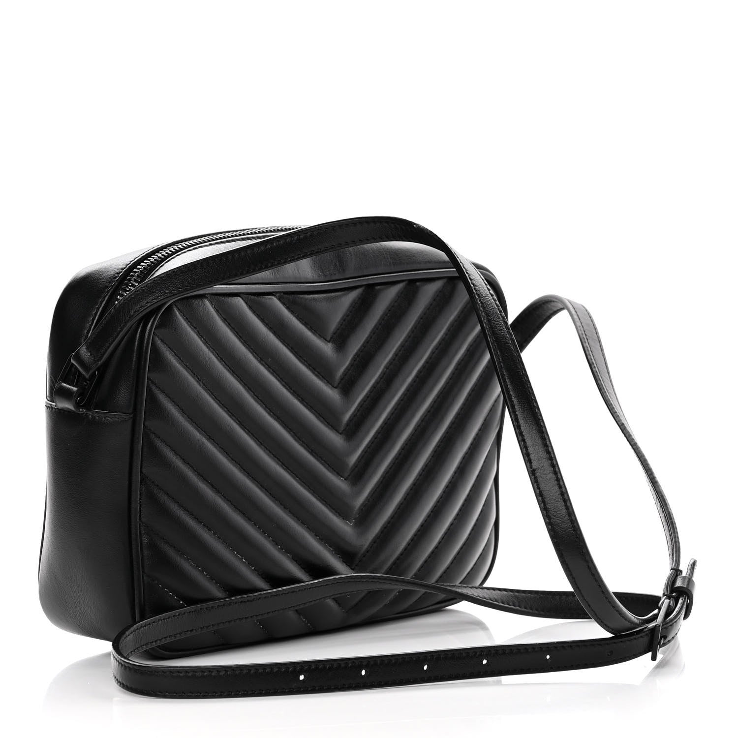 Saint Laurent Calfskin Matelasse Monogram Lou Camera Bag Black 3 of 16
