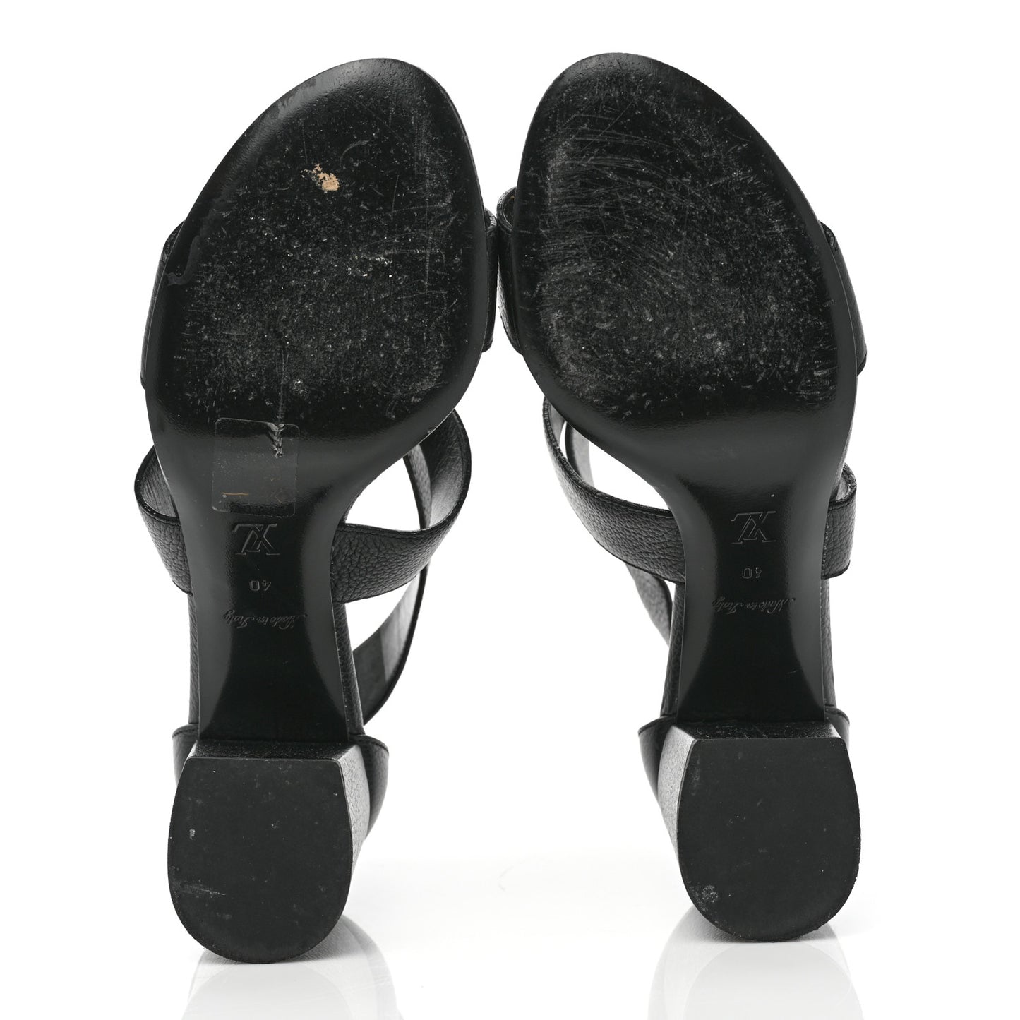 Calfskin Horizon Sandals 40 Black