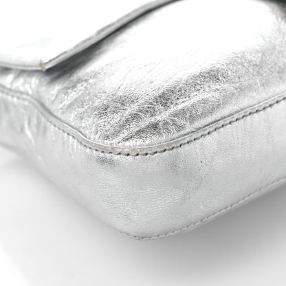 Fendi Metallic Calfskin Baguette Silver 7 of 14