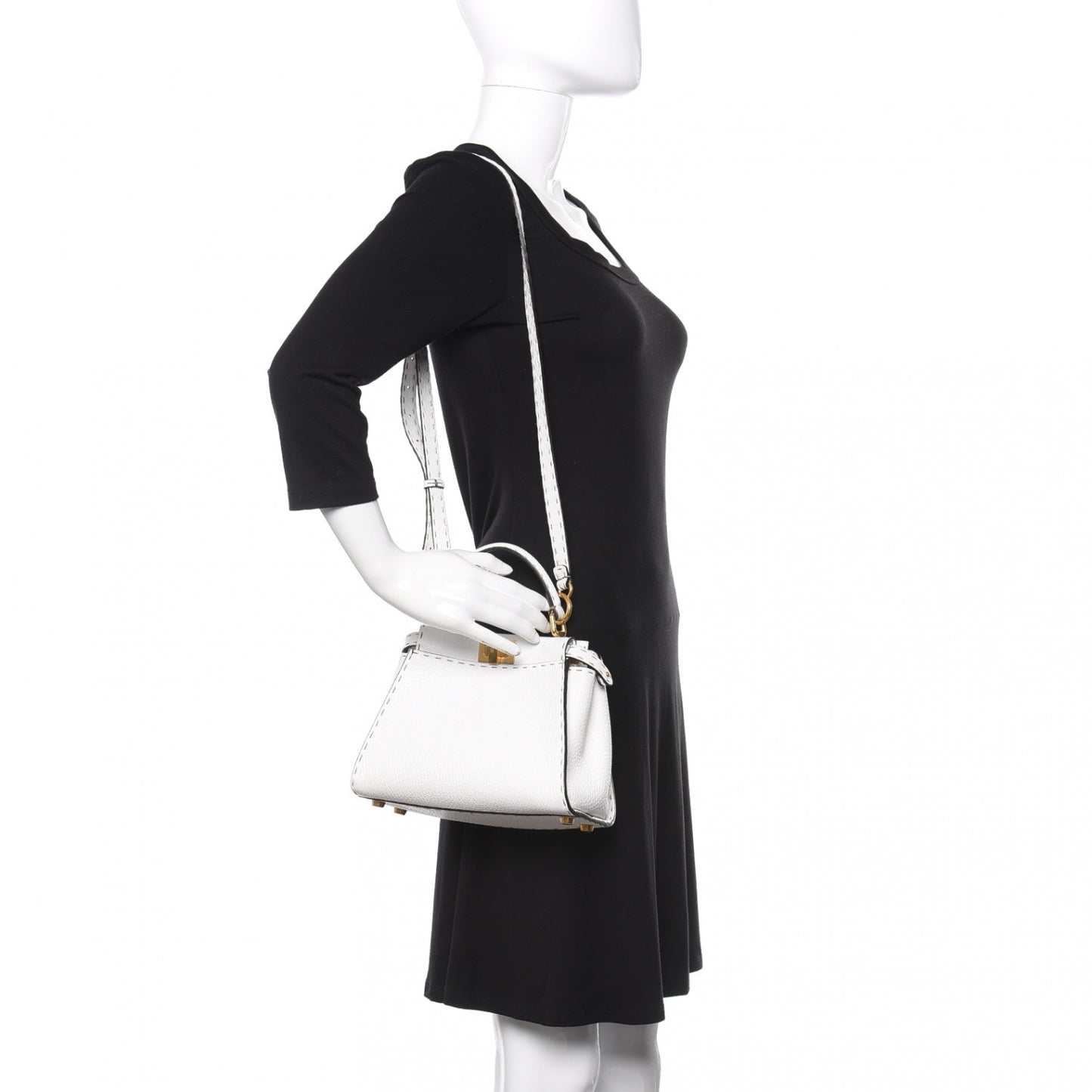 Cuoio Romano Selleria Mini Peekaboo Iconic Satchel White