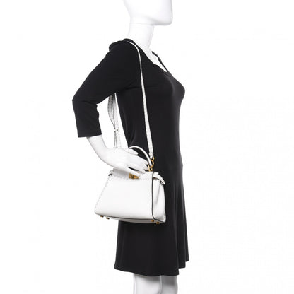 Fendi Cuoio Romano Selleria Mini Peekaboo Iconic Satchel White 2 of 11