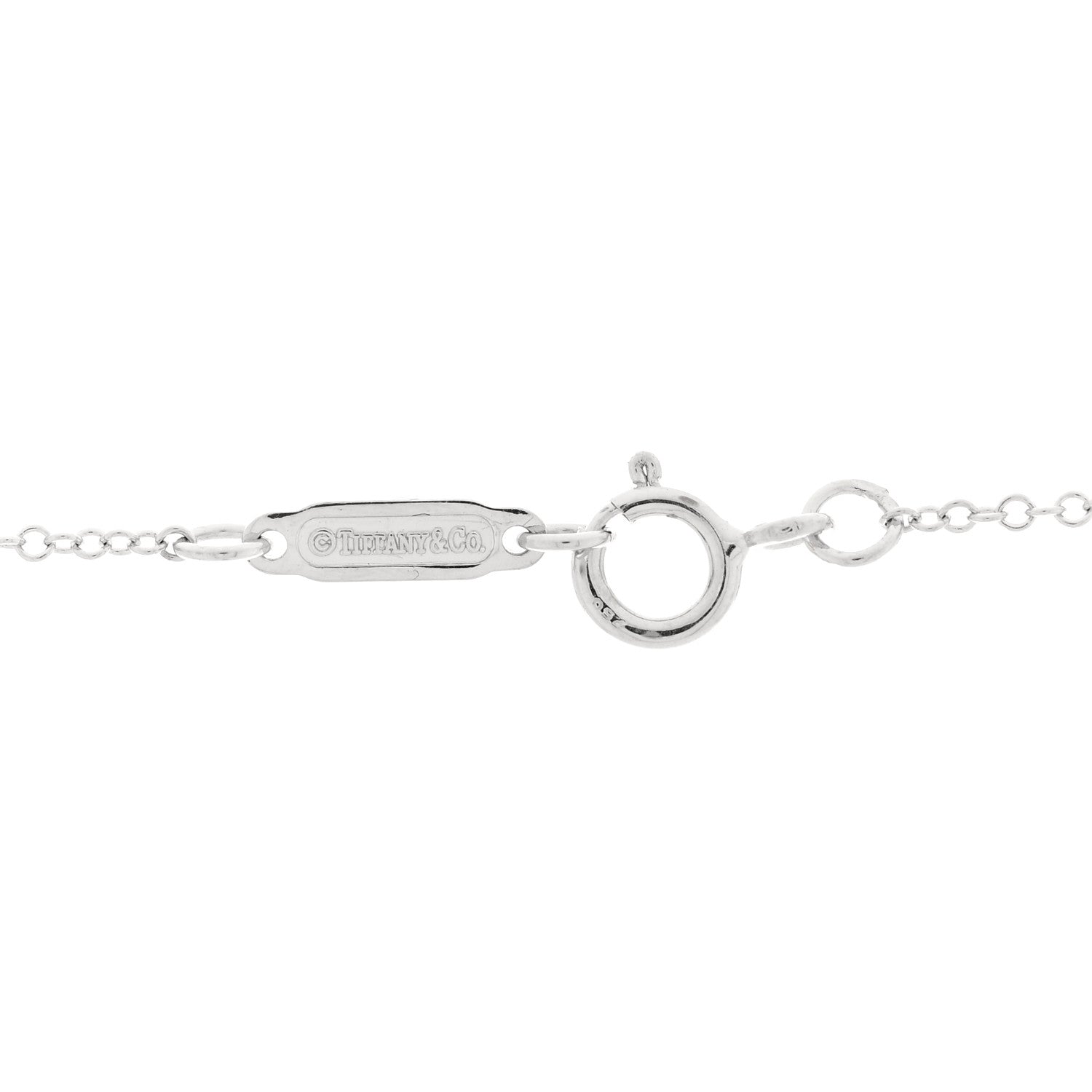 Tiffany 18K White Gold Diamond Square Pendant Necklace 4 of 5