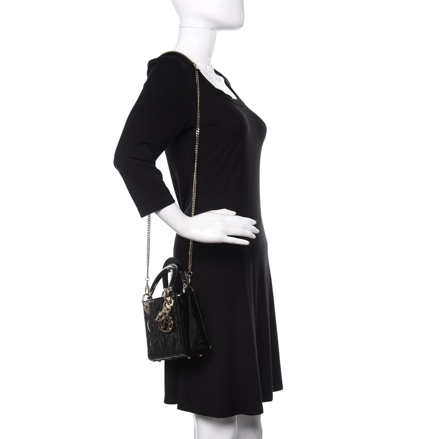 Christian Dior Patent Cannage Mini Lady Dior Black 2 of 9