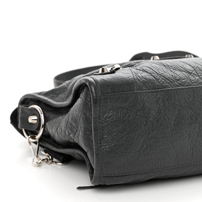 Balenciaga Agneau Classic Silver Hardware S City Graffiti Logo Strap Gris Fossile 8 of 10