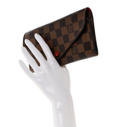 Louis Vuitton Damier Ebene Josephine Wallet Red 2 of 9