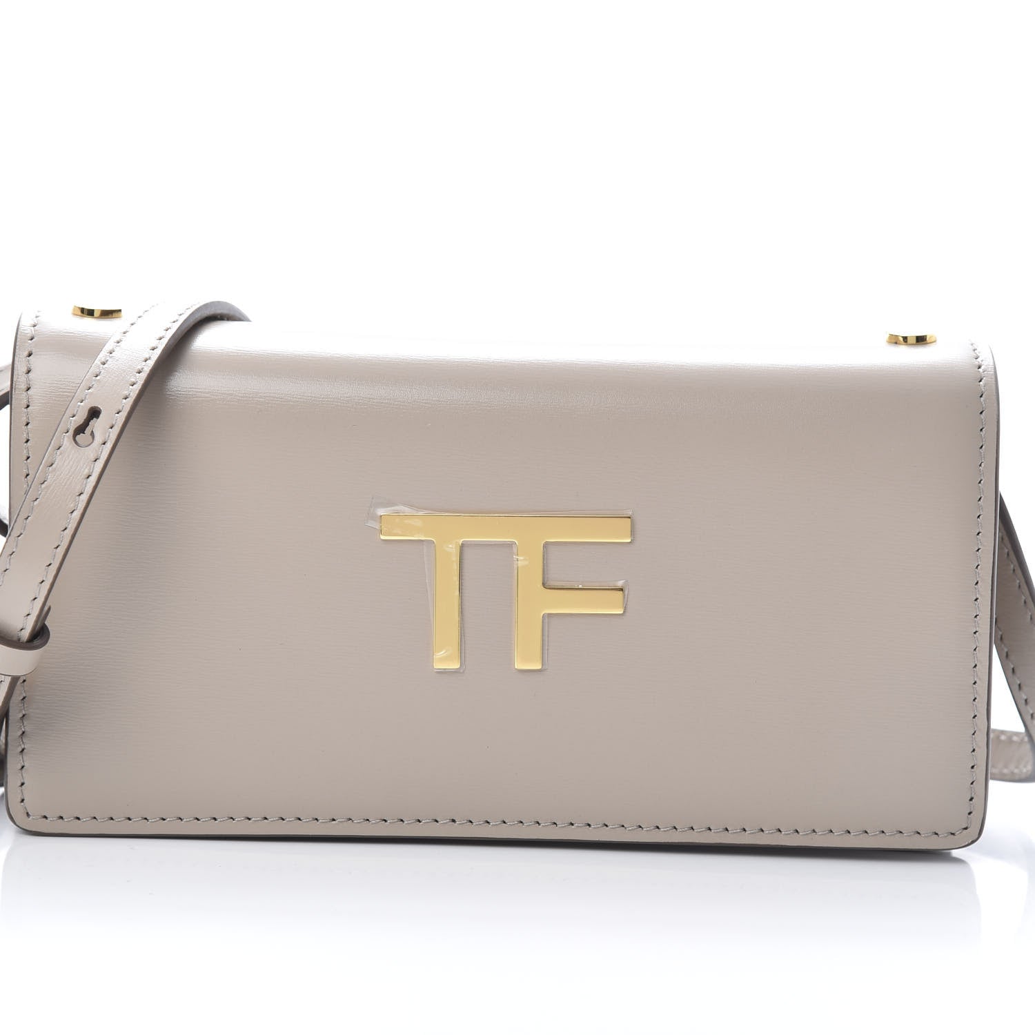 Tom Ford Calfskin Icon Crossbody Bag Silk Taupe 8 of 10