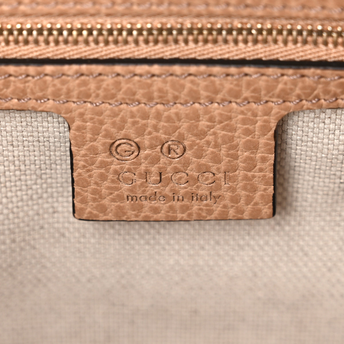 Dollar Calfskin Medium Soho Top Handle Satchel Camelia