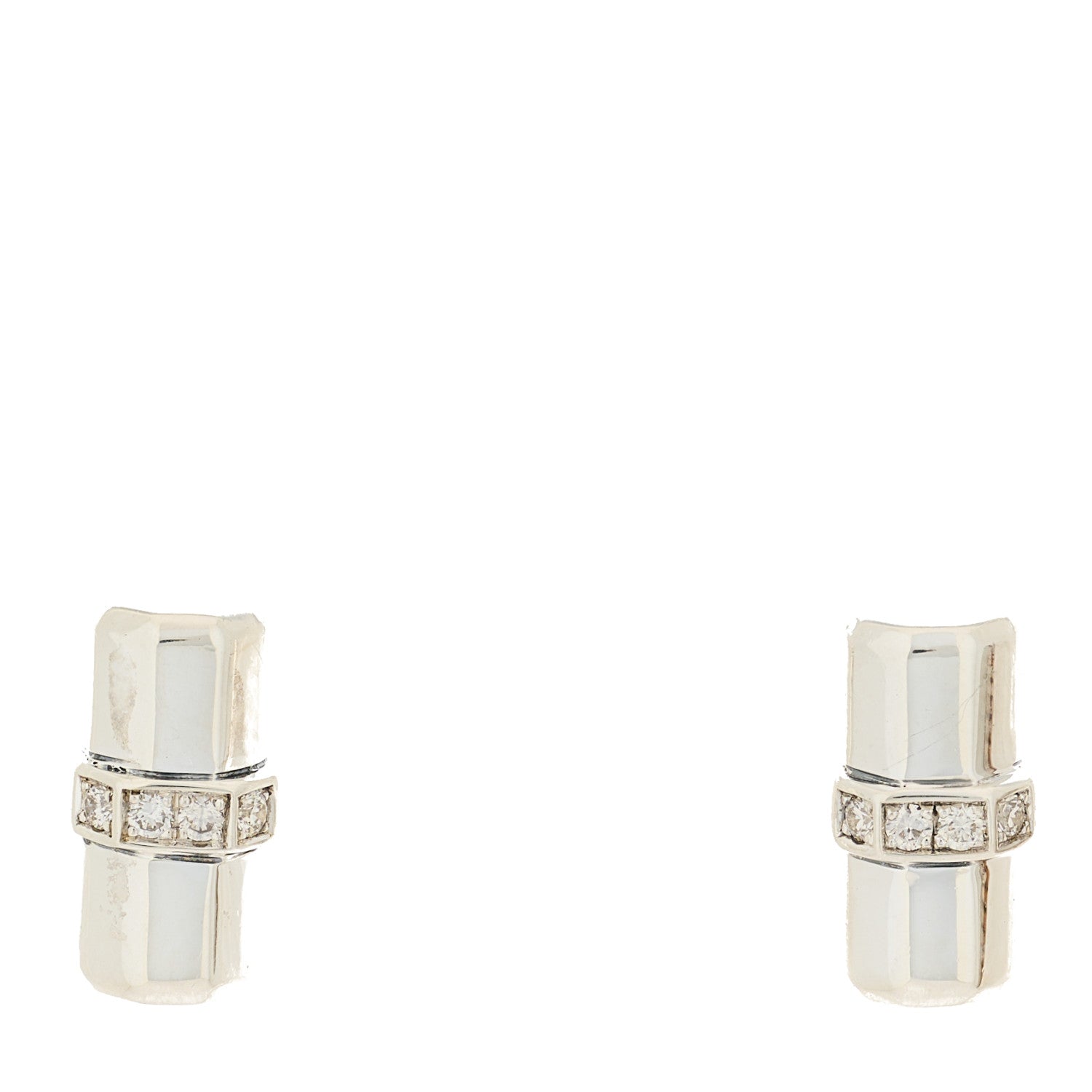 David Yurman Sterling Silver Diamond Lexington Barrel Earrings 1 of 4