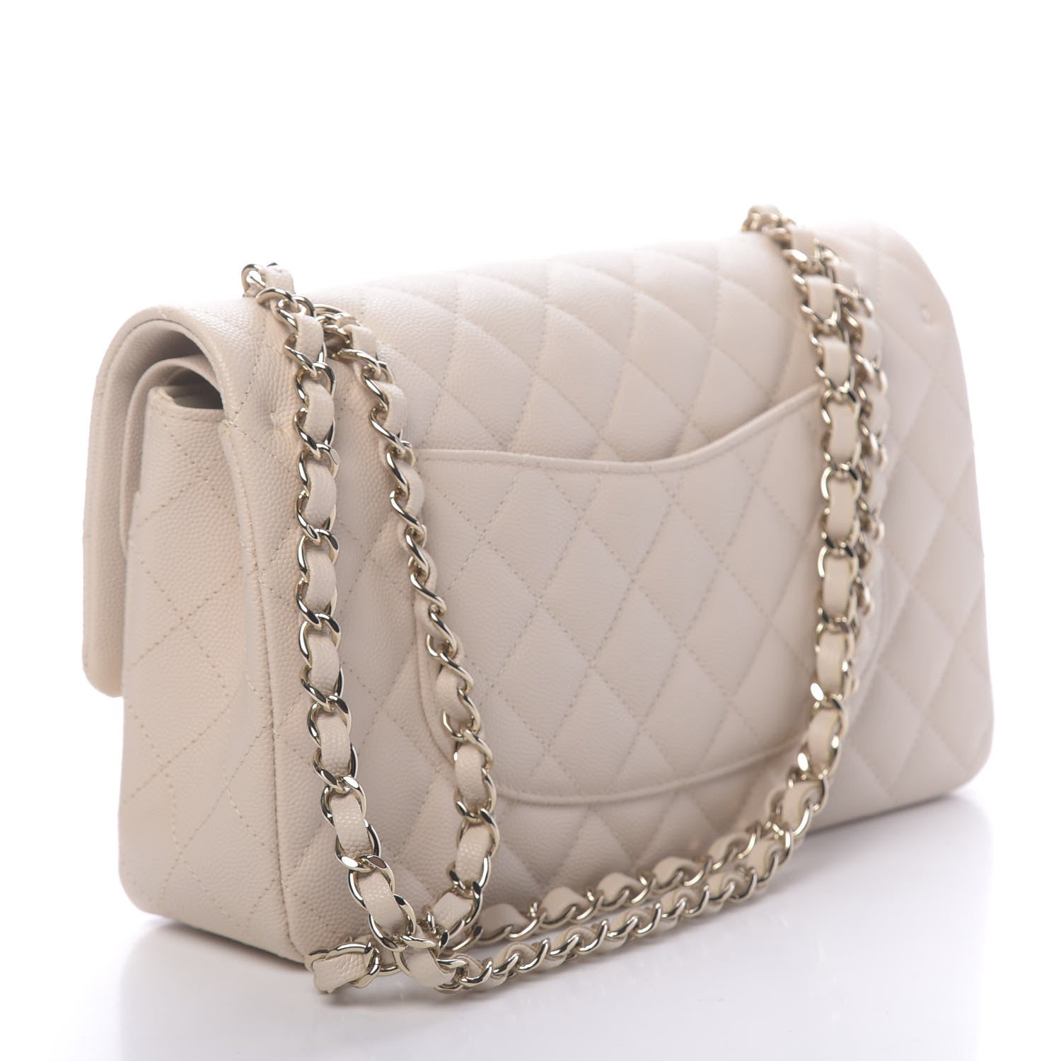 Chanel Caviar Quilted Medium Double Flap Light Beige 3 of 11
