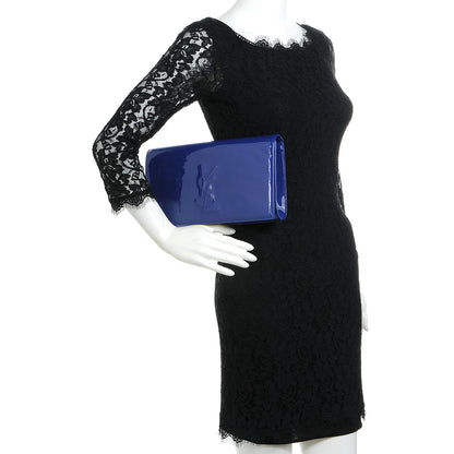 Saint Laurent Patent Belle de Jour Clutch Blue 2 of 7