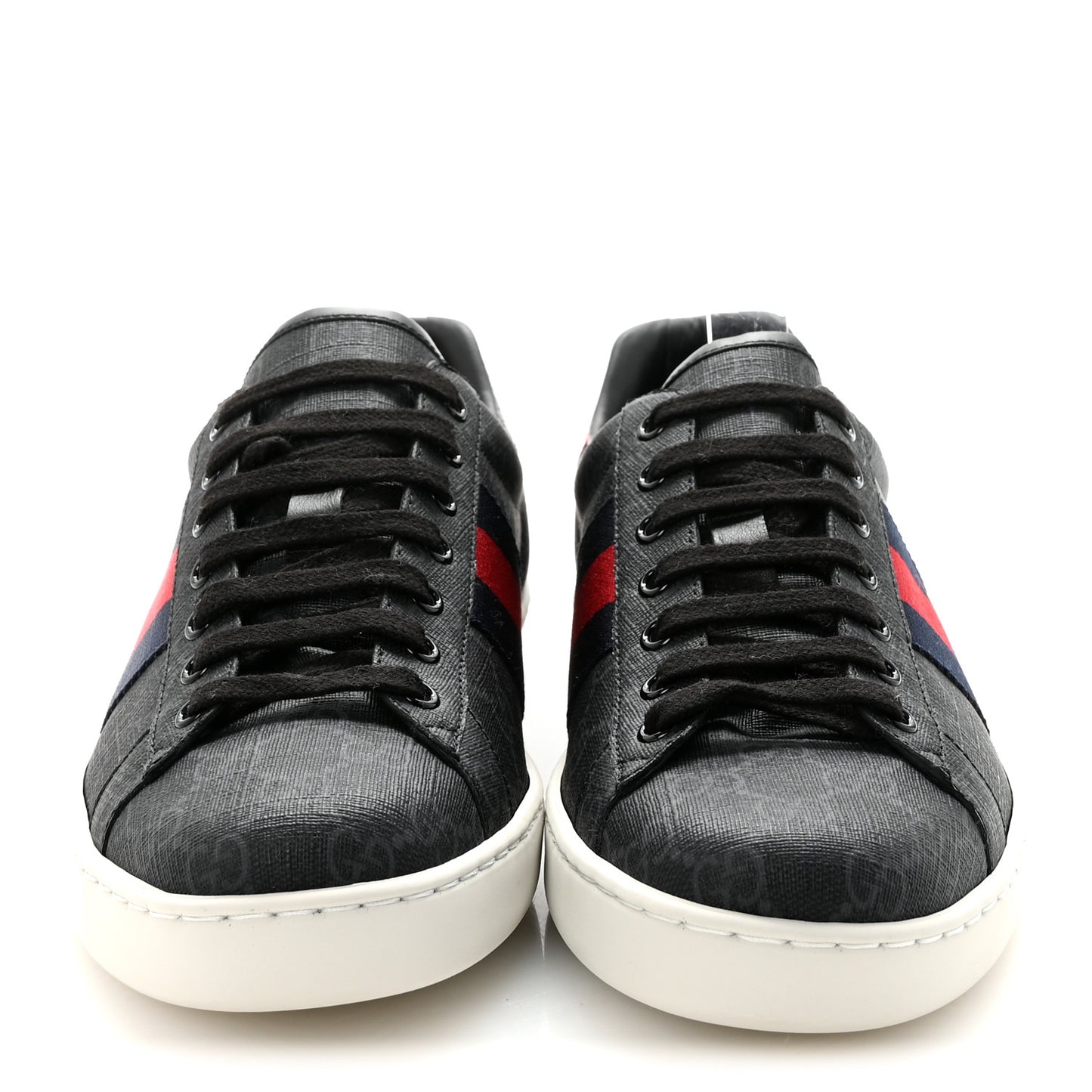 GG Supreme Monogram Ayers Web Mens New Ace Sneakers 8 Black