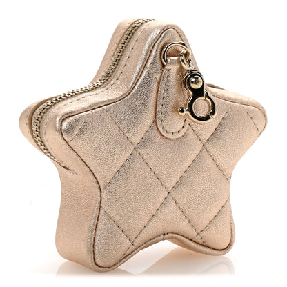 Chanel Metallic Lambskin Walk Of Fame Star Clip On Coin Purse Gold 3 of 8