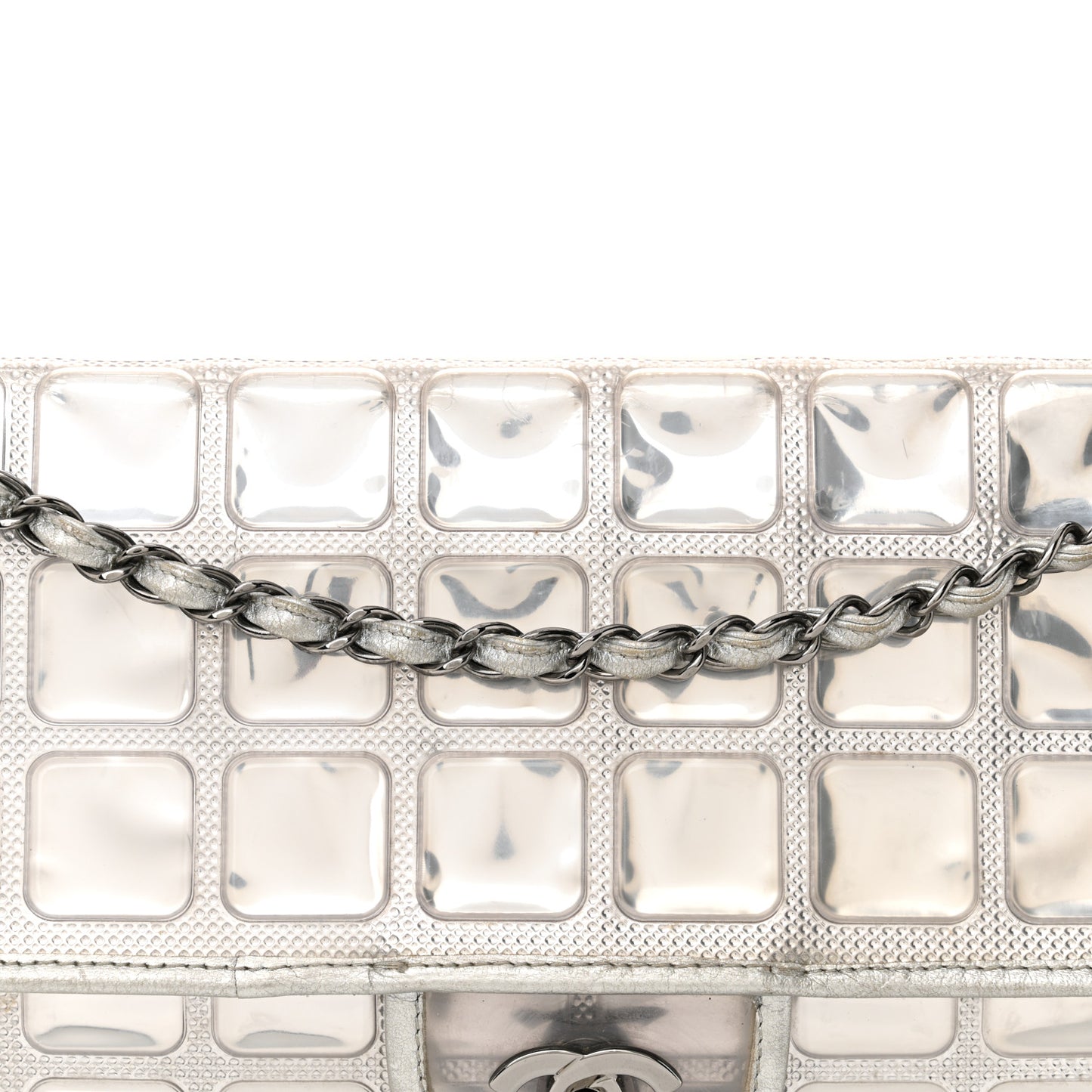 Vinyl Large Ice Cube Flap Silver