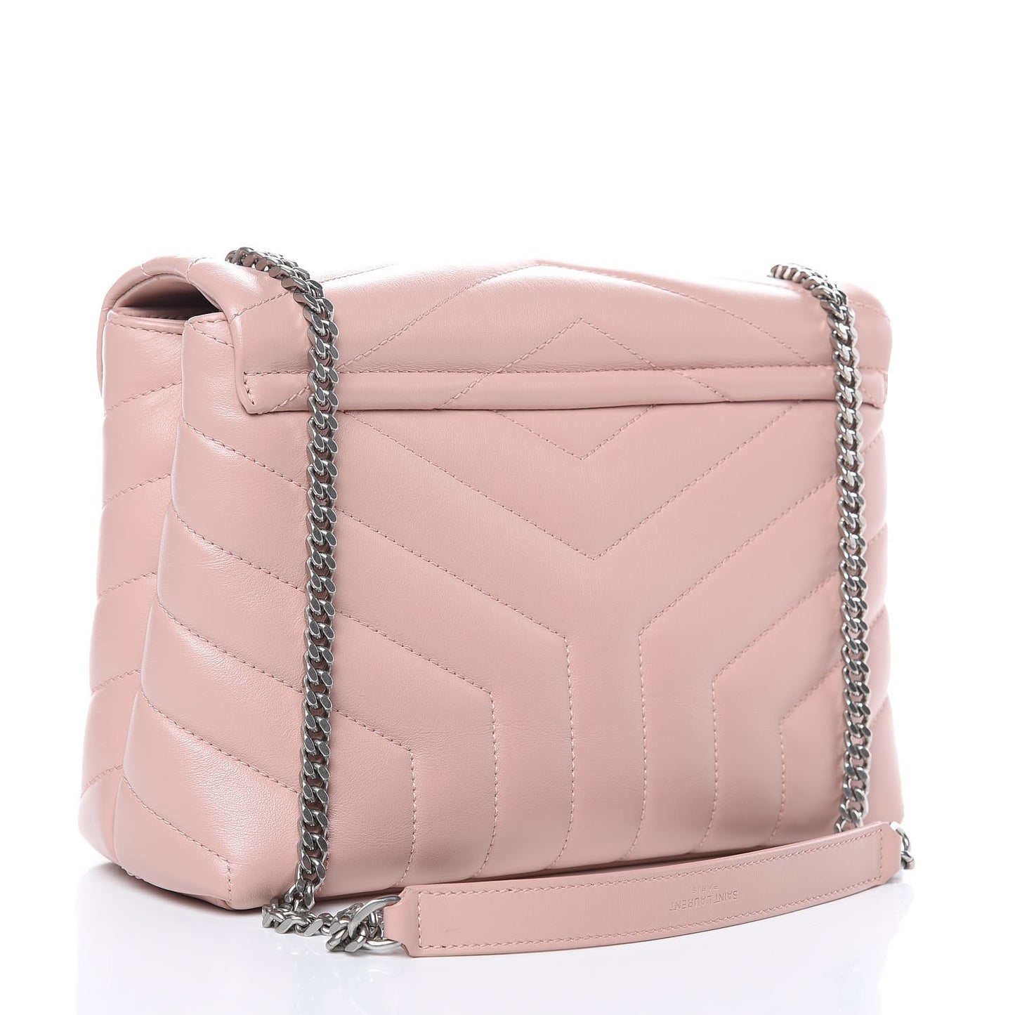Calfskin Y Quilted Monogram Small Loulou Chain Satchel Rose Antic
