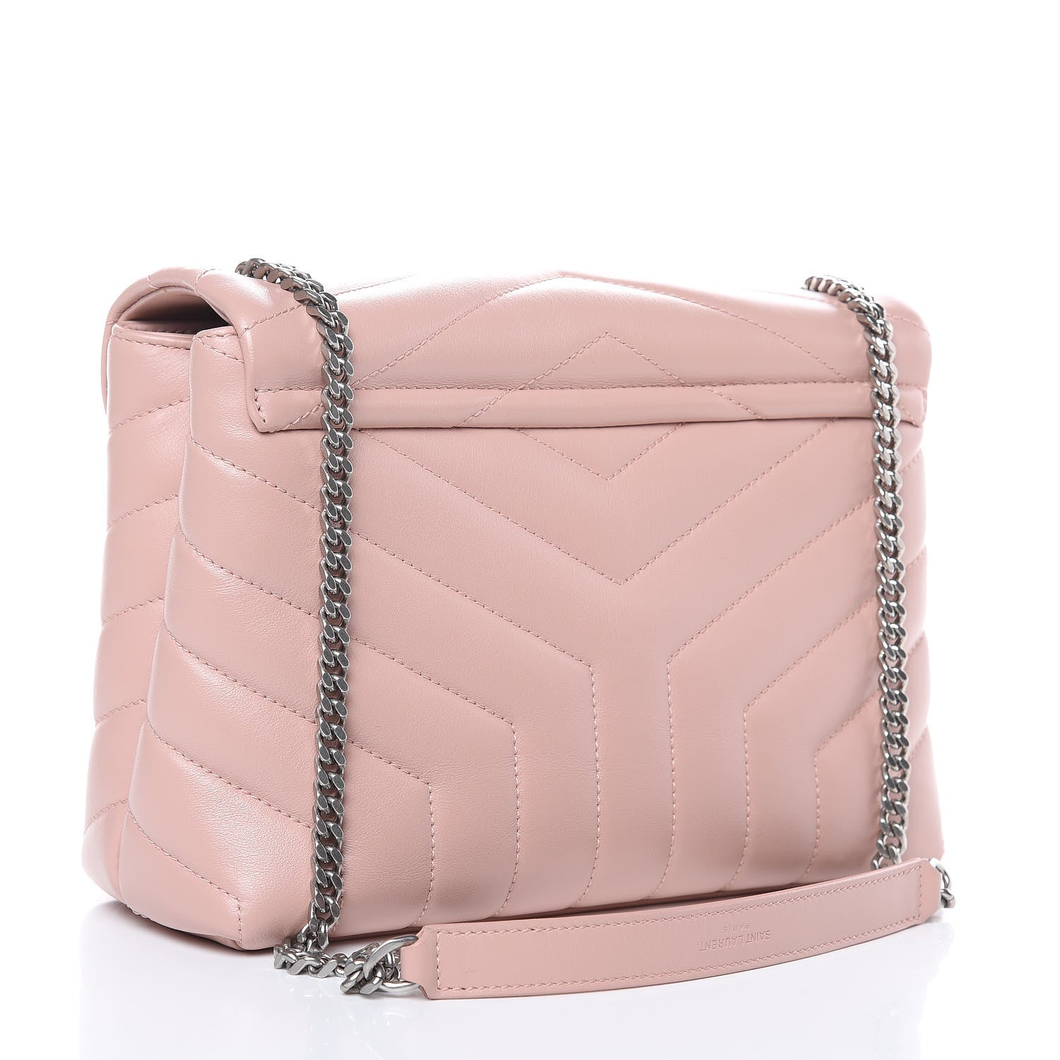 Saint Laurent Calfskin Y Quilted Monogram Small Loulou Chain Satchel Rose Antic 3 of 9