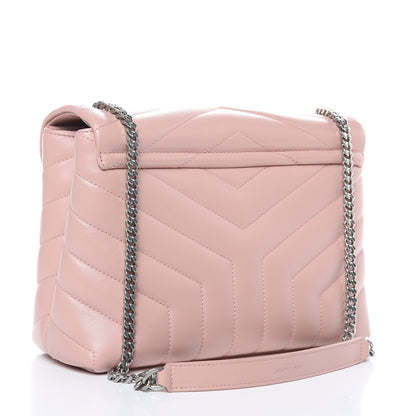 Saint Laurent Calfskin Y Quilted Monogram Small Loulou Chain Satchel Rose Antic 3 of 9