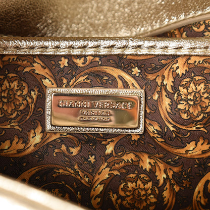 Versace Metallic Nappa Barocco Quilted Studded Calliope Vanitas Shoulder Bag Gold 6 of 8