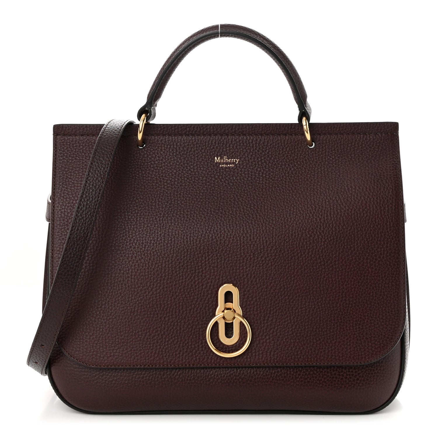 Mulberry Natural Grain Leather Amberley Satchel Oxblood 1 of 10